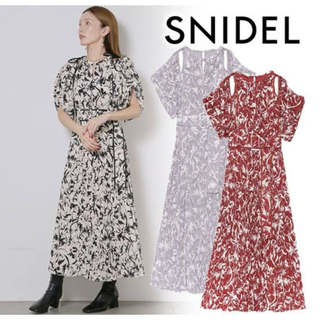 SNIDEL - snidel 2wayスリーブプリントワンピース　アイボリー