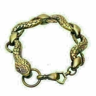 【N025】ブレスレット　メンズ　ゴールド　スネーク　蛇　チェーン　腕輪(ブレスレット)