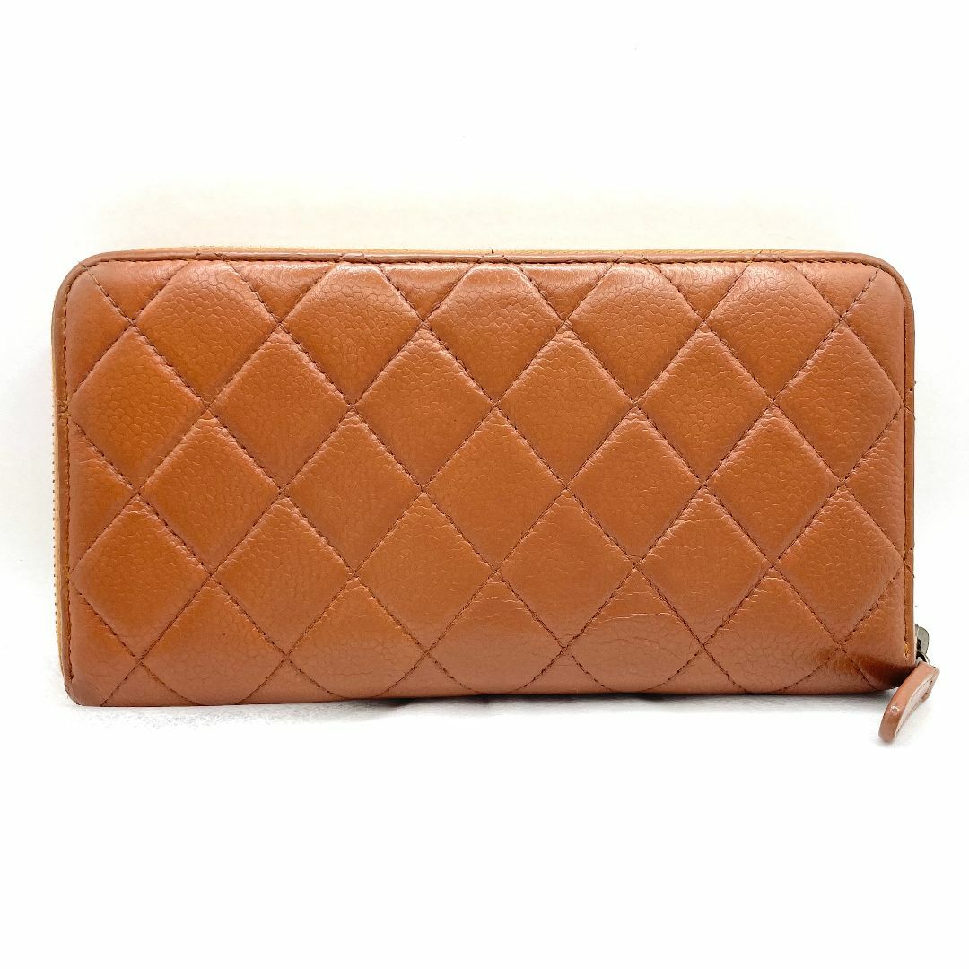 211】CHANEL シャネル マトラッセ キャビアスキン ジップ 長財布 茶 211】CHANEL シャネル マトラッセ キャビアスキン ジップ 長財布 茶