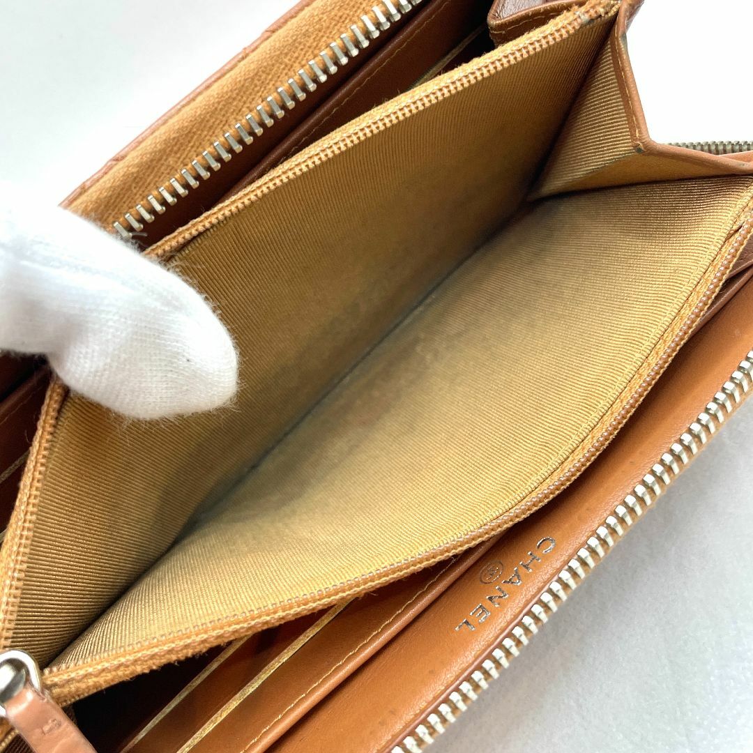 211】CHANEL シャネル マトラッセ キャビアスキン ジップ 長財布 茶 211】CHANEL シャネル マトラッセ キャビアスキン ジップ 長財布 茶