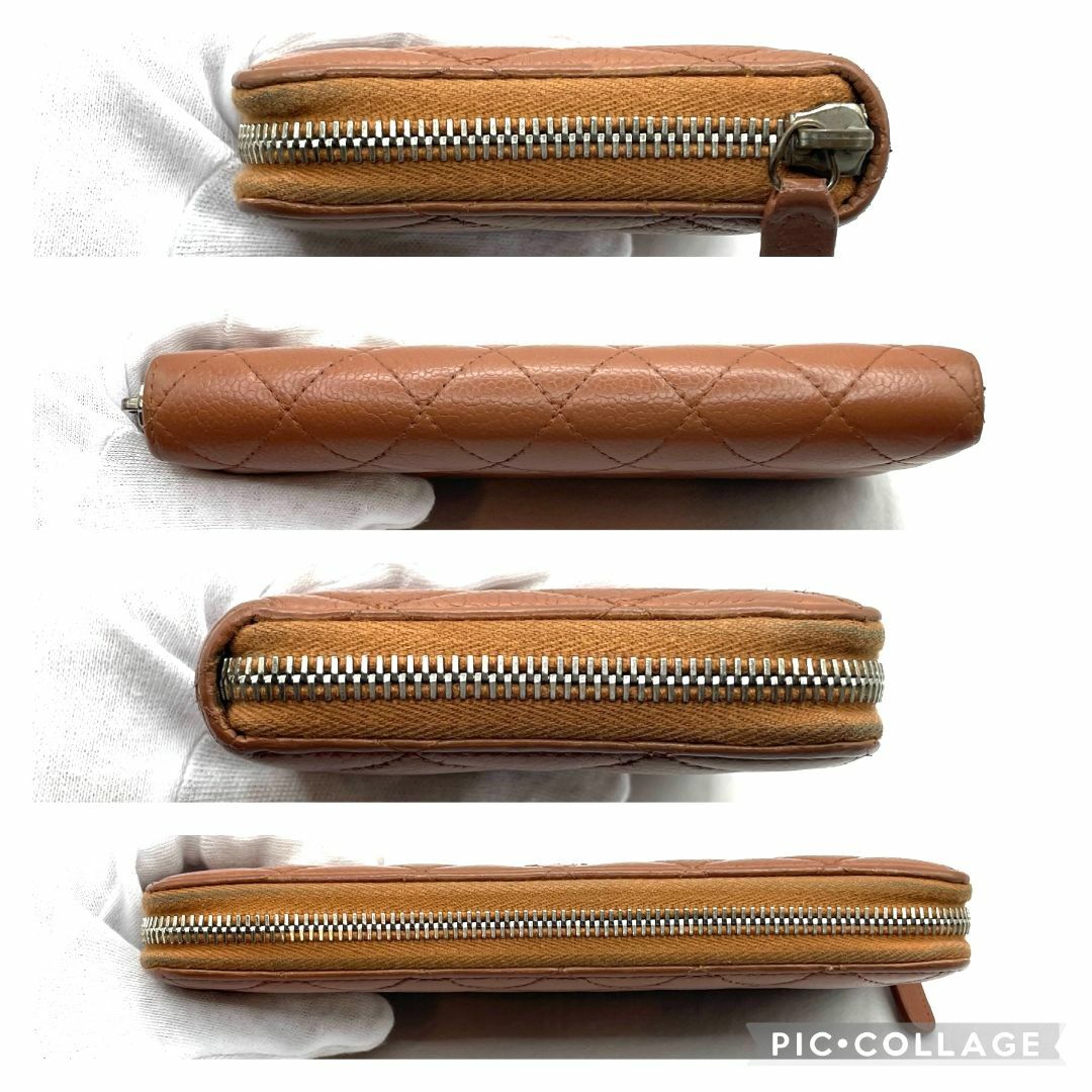 211】CHANEL シャネル マトラッセ キャビアスキン ジップ 長財布 茶 211】CHANEL シャネル マトラッセ キャビアスキン ジップ 長財布 茶