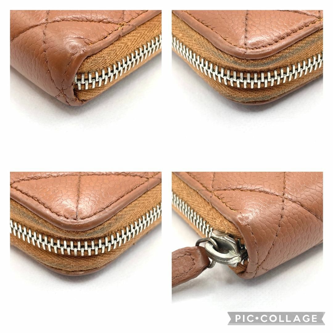211】CHANEL シャネル マトラッセ キャビアスキン ジップ 長財布 茶 211】CHANEL シャネル マトラッセ キャビアスキン ジップ 長財布 茶