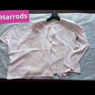 ハロッズ(Harrods)の【ハロッズ☆Harrods 】アンサンブル ツインニット カーディガン ピンク(アンサンブル)