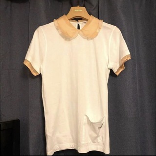 ミュウミュウ(miumiu)の新品未使用♡ミュウミュウ miumiu Tシャツ フリル ロゴ(Tシャツ(半袖/袖なし))