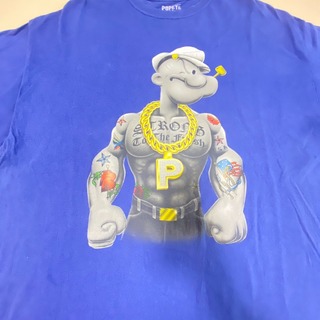 ポパイ　ユニバーサルオフィシャル　Tシャツ　ブルー　半袖　メンズ　レディース(Tシャツ/カットソー(半袖/袖なし))
