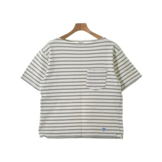 オーシバル(ORCIVAL)のORCIVAL オーシバル Tシャツ・カットソー 4(M位) 白x茶(ボーダー) 【古着】【中古】(Tシャツ/カットソー(半袖/袖なし))