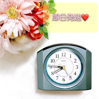 🌸卓上時計 アナログ目覚まし時計 スヌーズ機能付き🌸置き時計 ミントグリーン