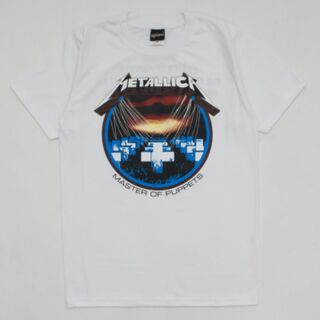 新品 メタリカ ロック Tシャツ agt-0287/S～XL　ホワイト(Tシャツ/カットソー(半袖/袖なし))