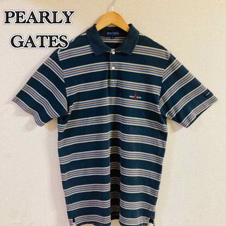 パーリーゲイツ(PEARLY GATES)のパーリーゲイツPEARLY GATES半袖ポロシャツ◎ボーダー柄ゴルフウェア(ポロシャツ)