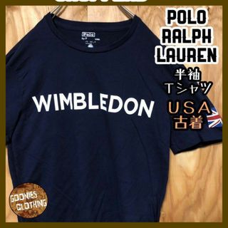 POLO RALPH LAUREN - イギリス テニス ポロラルフローレン USA古着 イギリス 半袖 Tシャツ 紺色