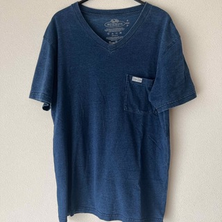 ハリウッドランチマーケット(HOLLYWOOD RANCH MARKET)の美品BLUE BLUEVネック半袖TシャツS(Tシャツ/カットソー(半袖/袖なし))