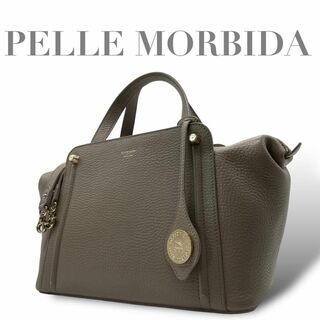 ペッレ モルビダ(PELLE MORBIDA)の美品　ペッレモルビダ s23　ハンドバッグ　2way ヴェーラ　グレージュ(ハンドバッグ)