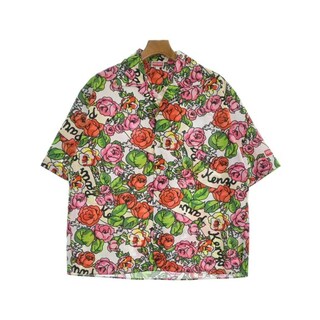 KENZO - KENZO ケンゾー カジュアルシャツ S 赤x緑xピンク等(花柄) 【古着】【中古】