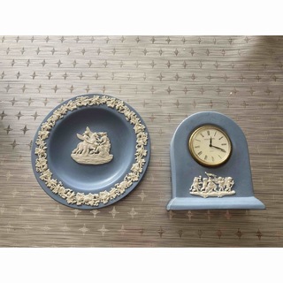 ウェッジウッド(WEDGWOOD)のWEDGWOODジャスパー置き時計飾り皿(置時計)