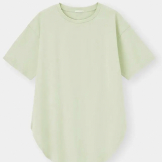 ジーユー(GU)のGU レディース ロングTシャツ ペールグリーン (Tシャツ(半袖/袖なし))
