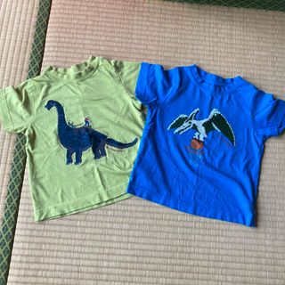 ジーユー(GU)のMaru様専用　S100 スパンコール恐竜Tシャツ2点(Tシャツ/カットソー)