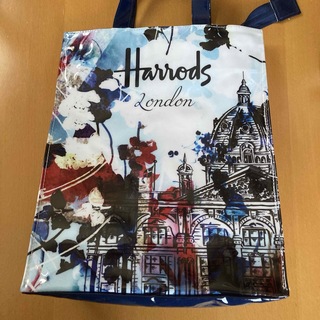 Harrods - 英国老舗百貨店ハロッズ本店　2021年モデル　　ロンドン街並み水彩画トートバッグ