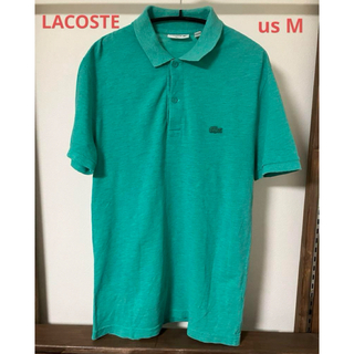 LACOSTE - LACOSTE ラコステ ポロシャツ グリーン ロゴ刺繍 us M メンズ 半袖