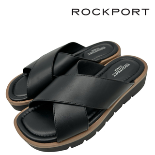 ロックポート(ROCKPORT)のROCKPORT ロックポート【23.5cm】クロス スライド サンダル 黒(サンダル)
