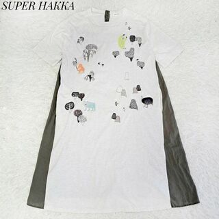 SUPER HAKKA - スーパーハッカ 美品✨アニマル刺繍 オーバーサイズ カットソーワンピース