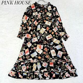 PINK HOUSE - ピンクハウス 美品✨クイーンアリス オーバーサイズ マキシティアードワンピース