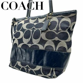 コーチ(COACH)のCOACH コーチ　s30 肩掛け　12547 トートバッグ　デニム　キャンバス(トートバッグ)