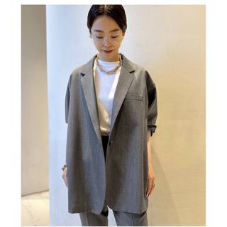 アパルトモンドゥーズィエムクラス(L'Appartement DEUXIEME CLASSE)のCol Pierrot wool gabardine relax ジャケット(テーラードジャケット)