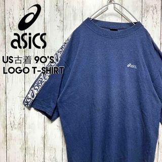 asics - US古着90sヴィンテージアシックス半袖刺繍ロゴTシャツオールドレトロ【d95】