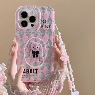 スマホケース iPhone15 iPhone カバー 韓国 ピンク ウサギ 病み(iPhoneケース)