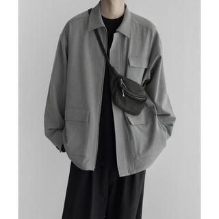 remer loose shadow herringbone jacket