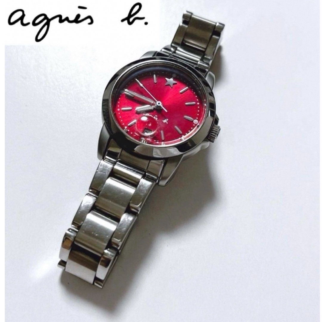 agnes b. - アニエスベー 腕時計 レディース 星 赤文字盤 7N82 agnes b. - アニエスベー 腕時計 レディース 星 赤文字盤 7N82