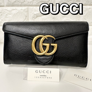 グッチ(Gucci)の美品✨GUCCI✨グッチ✨長財布✨GGマーモント✨ロングフラップウォレット✨(財布)