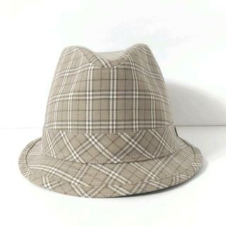 バーバリーブルーレーベル(BURBERRY BLUE LABEL)のBurberry Blue Label(バーバリーブルーレーベル) ハット 57 ベージュ×ブラウン×白 チェック柄 コットン×ポリエステル(ハット)