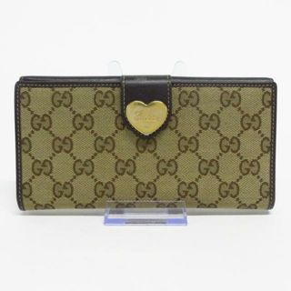 グッチ(Gucci)のGUCCI(グッチ) 長財布 GG柄 203550 ベージュ×ダークブラウン ジャガード×レザー(財布)