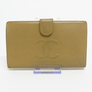 シャネル(CHANEL)のCHANEL(シャネル) 長財布 - ベージュ ココマーク/がま口 キャビアスキン(財布)