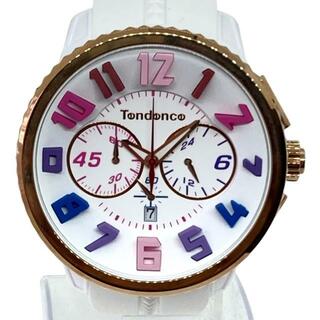 テンデンス(Tendence)のTENDENCE(テンデンス) 腕時計美品  - TY460614 レディース クロノグラフ 白×マルチ(腕時計)