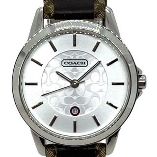 コーチ(COACH)のCOACH(コーチ) 腕時計美品  クラシックシグネチャー 14501396 レディース 革ベルト シルバー(腕時計)