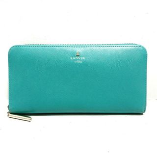 LANVIN en Bleu - LANVIN en Bleu(ランバンオンブルー) 長財布美品  ブルーグリーン ラウンドファスナー レザー