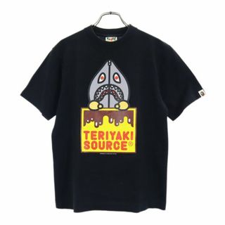 アベイシングエイプ(A BATHING APE)のアベイシングエイプ 日本製 プリント 半袖 Tシャツ S ブラック系 A BATHING APE シャーク メンズ(Tシャツ/カットソー(半袖/袖なし))