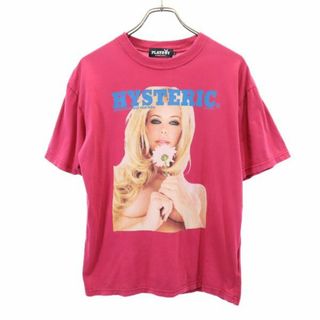 プレイボーイ ヒステリックグラマー 日本製 プリント 半袖 Tシャツ S ピンク系 PLAYBOY HYSTERIC GLAMOUR メンズ(Tシャツ/カットソー(半袖/袖なし))