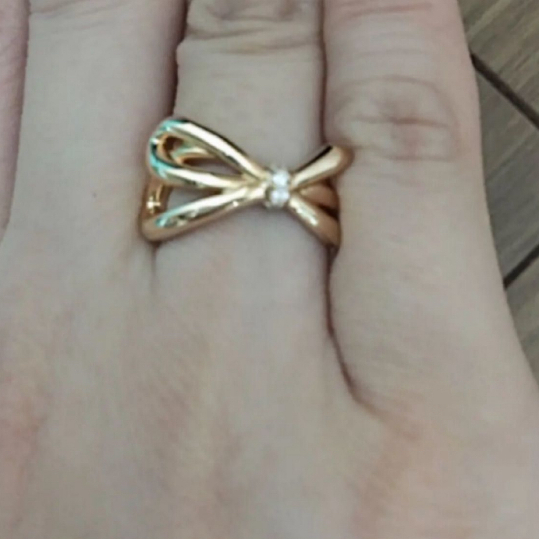 Tiffany & Co. - ティファニー 18金 ボウ リボン リング 7号の Tiffany & Co. - ティファニー 18金 ボウ リボン リング 7号の