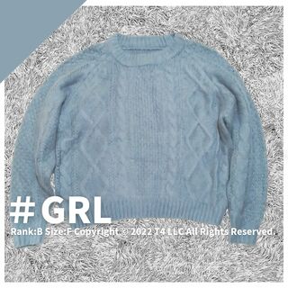 グレイル(GRL)のGRL　グレイル　ニット　厚手　ブルーグレー　フリーサイズ　アクリル ✓1706(ニット/セーター)