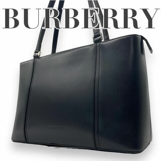 バーバリー(BURBERRY)の美品　Burberry バーバリー　s39 肩掛け　レザー　トートバッグ　黒(トートバッグ)