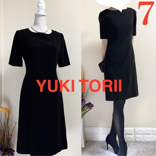 YUKI TORII INTERNATIONAL - 美品！ユキトリイ　サマーブラックフォーマル　冠婚葬祭　ワンピース　黒　7 喪服