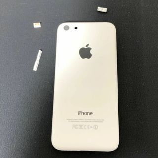 アップル(Apple)の【中古】iPhone5C　本体フレーム　ホワイト　SIMトレー付き　修理用　交換(その他)