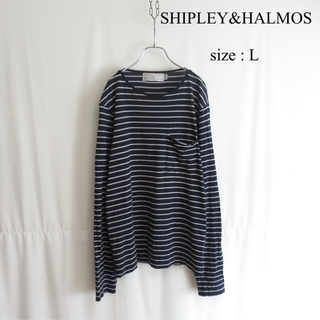 SHIPLEY & HALMOS - SHIPLEY&HALMOS ボーダー柄 ロング Tシャツ 長袖 L カットソー