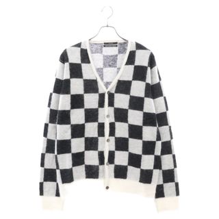 アンユーズド(UNUSED)のUNUSED アンユーズド 20AW Checkerd pattern mohair cardigan US1889 チェック柄 モヘアカーディガン ブラック/ホワイト(カーディガン)