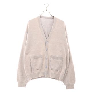 アンユーズド(UNUSED)のUNUSED アンユーズド Cotton knit cardigan US2437 ブリーチ加工 ニットカーディガン パープル(カーディガン)