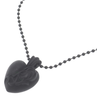 Chrome Hearts - CHROME HEARTS クロムハーツ 23SS Silicone Rubber Heart Necklace シリコンラバー ハートネックレス ブラック