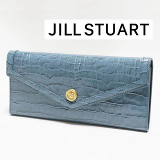 ジルスチュアート(JILLSTUART)の《ジルスチュアート》新品 チャーム付 クロコ型押し エナメルレザーかぶせ式長財布(財布)